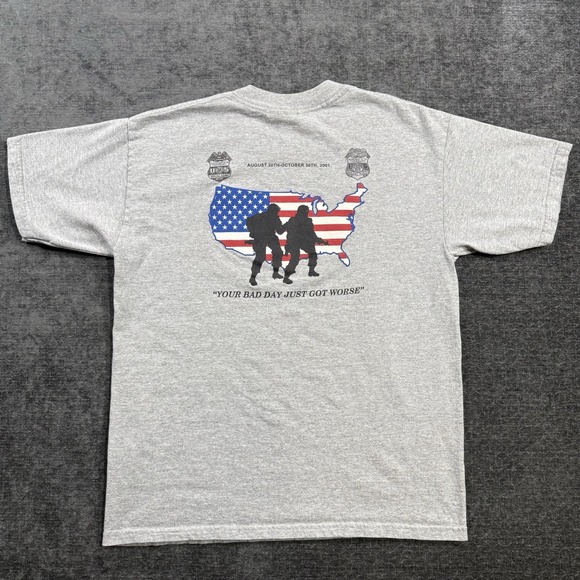 Vintage ATF IRS Mens Size Large Gray Graphic Print Shirt Federal Law Enforcement - Picture 2 of 9